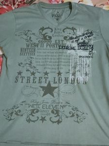 DJ&C Branded T Shirt Green For Men 26 Inch Length