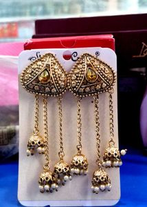 Golden Jhumka Earrings