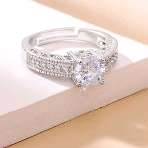 Yellow Chimes Crystal Solitaire Ring (Silver)