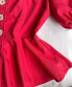 Red Peplum Top