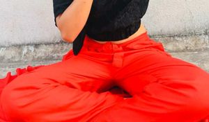 Red Ruffle Palazo