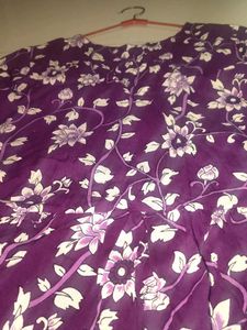 Purple Floral Print Dress