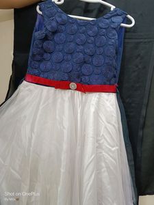White Flared Party Frock For women (Knee Length)