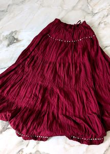 Boho Chic Maroon Skirt