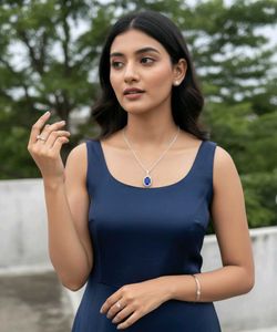 Blue Pendant, Earrings, Ring & Bracelet Set