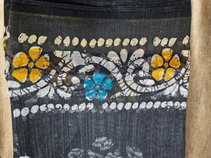 Premium New Elegant Black Saree Printed