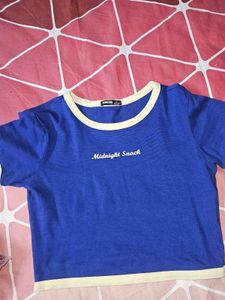 bonkers corner blue crop top