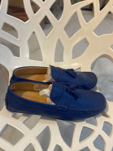 Drish Blue Leather Loafers
