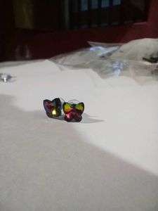 Butterfly &amp; Pearl Stud Earrings