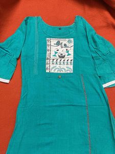 Stylish Teal Embroidered Kurta