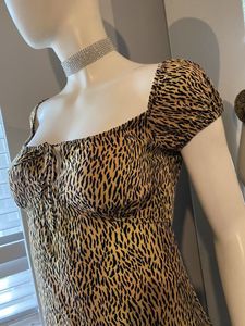 Motel Gaval Animal Print Mini Vestido