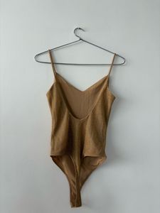 Gold Shimmer Bodycon Top