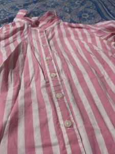 Striped Pink &amp; White Shirt