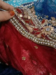 Heavy Bridal Saree With Unstichd Blouse