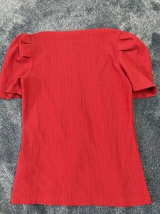 Red Puff Sleeve Top