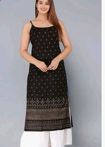 Elegant Black Printed Kurta