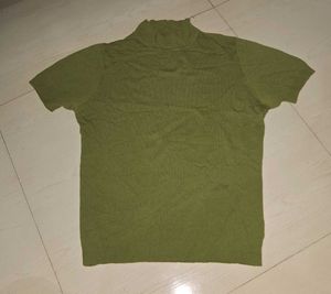 Olive Green Turtle Neck Top