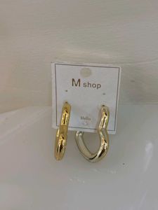 Gold Heart Hoop Earrings