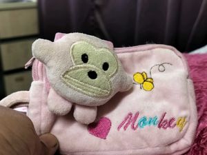 Cute pink double pocket pauch