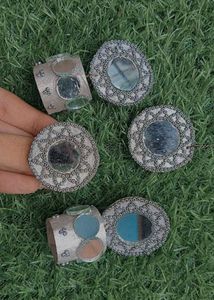 Boho Sliver Mirror Rings & Bracelet Set