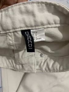 H&amp;M Straight High Rise White Jean