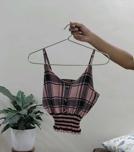 Pink Plaid Cami Top