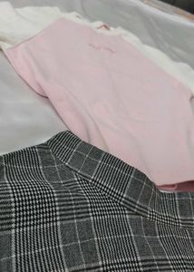 Pink Self Care Top &amp; Plaid Skirt