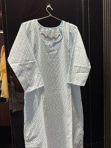 Blue Lakhnavi Chicken Kari Kurta.