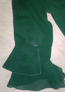 Green Beaded Neckline Dress