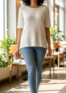 Light Pastel Green Chickenkari Elegant Tunic