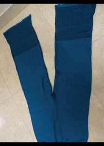 Elegant Blue Knit Cardigan with plazzo