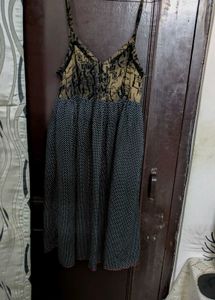 Patterned Sundress with laces in front