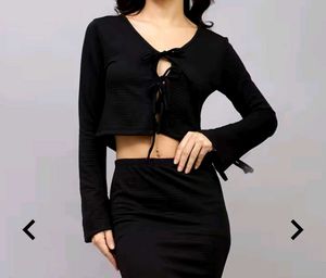 Chic Black Tie-Front Top