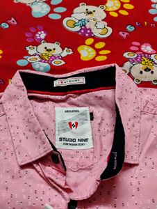 Half-Sleeve Shirt (Pink 🩷) For Men/Boys 👚