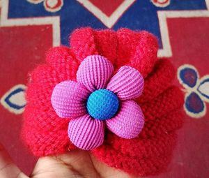 Handmade Knitted Flower Hair Accessory