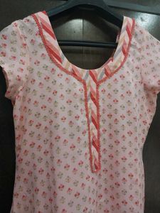 Peach Kurta With Pants And Dupatta