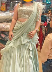 Mint Green Ruffle Lehenga