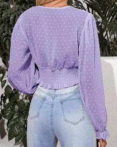 Lilac Polka Dot Long Sleeve Top
