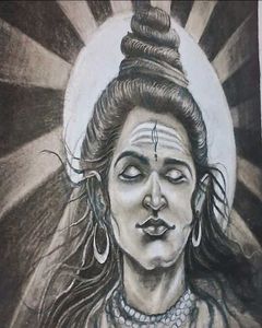 Shiv Painting On Cardboard Paper