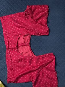 Beautiful pink saree with blouse