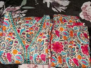 Floral Kruta With Pant