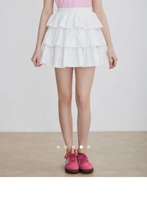 White Ruffle Skort