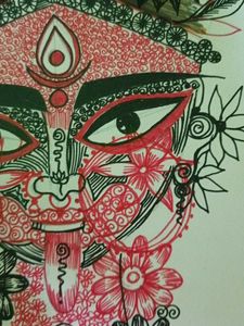 Durga Maa Hand Sketch