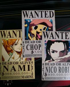 One Piece Wanted Posters, Nami, Robin, Chopper