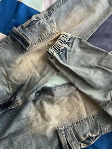 Denim Cargo Joggers