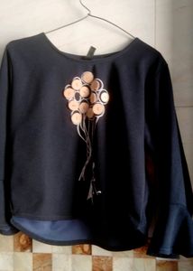Navy Blue Crop Top Used Two Times Only
