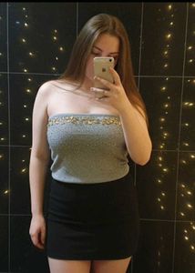 embroided tube top