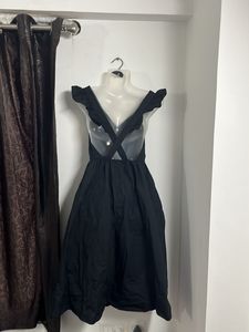 Black Ruffle Strap Dress