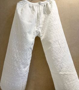 chikankari White Palazzos