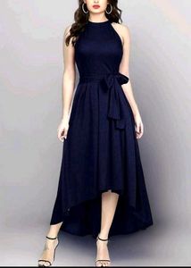 Elegant Navy Blue Midi Dress